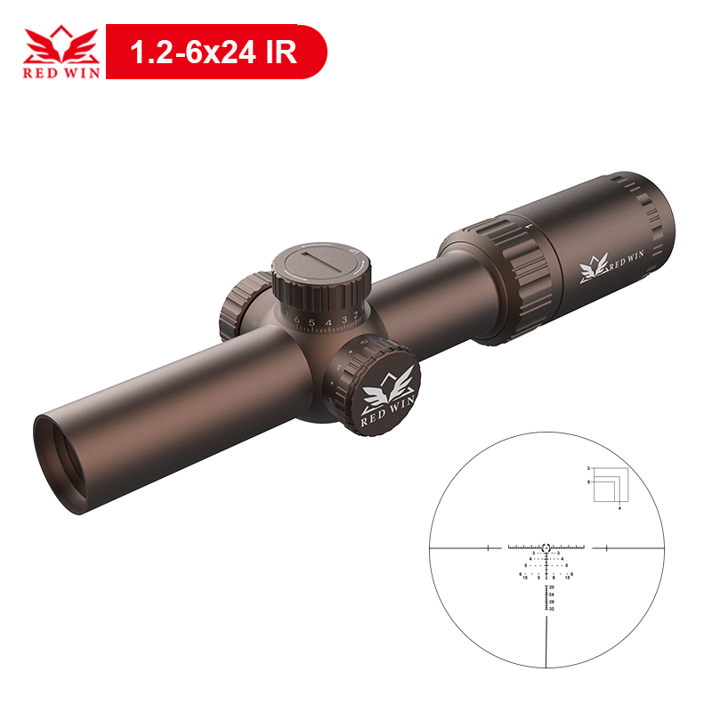 Револьвер Red Win Zero Lock 1/2MOA с регулировкой диапазона, сетка для быстрого захвата воздуха Kuiper HD 1,2-6x24IR AR15, компактный прицел