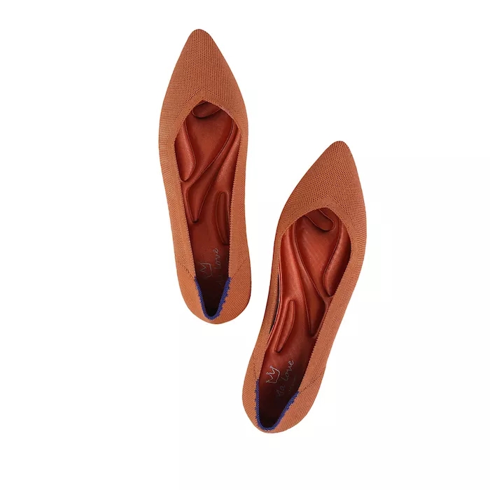 Wholesale High Quality Flying Knitting Casual Pointed Flat Shoes For Ladies