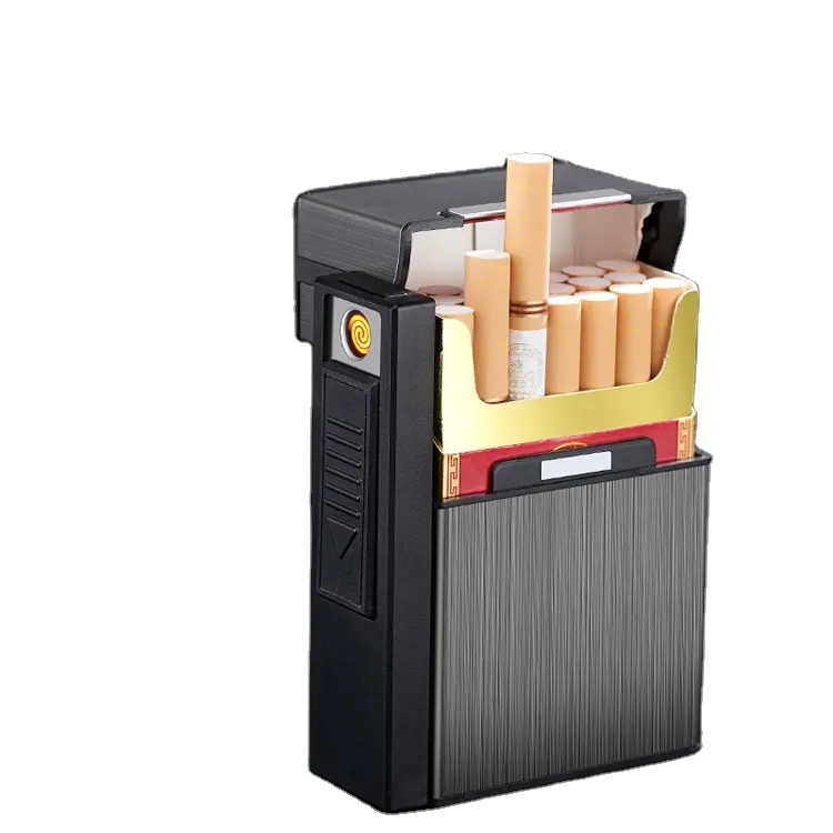 New Replaceable tungsten Magnetic Module Cigarette Case Lighter Custom Usb Charging Cigarette Case metal Cigarette Case