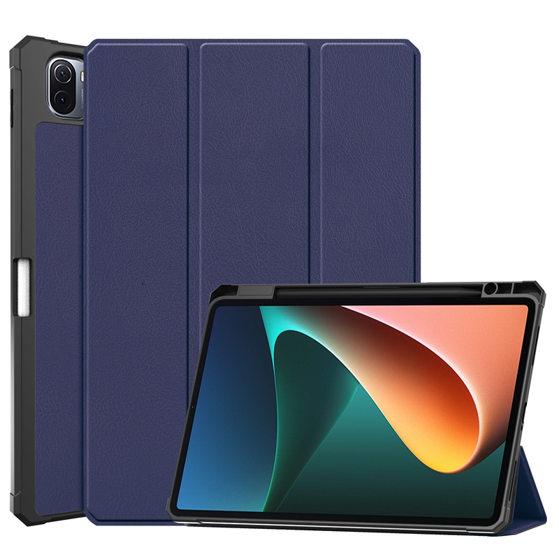 Shockproof Smart PU Leather Ultra Thin Trifold Case Protective Cover with Pen Holder For Xiaomi Mi Pad 5 Pro 5G