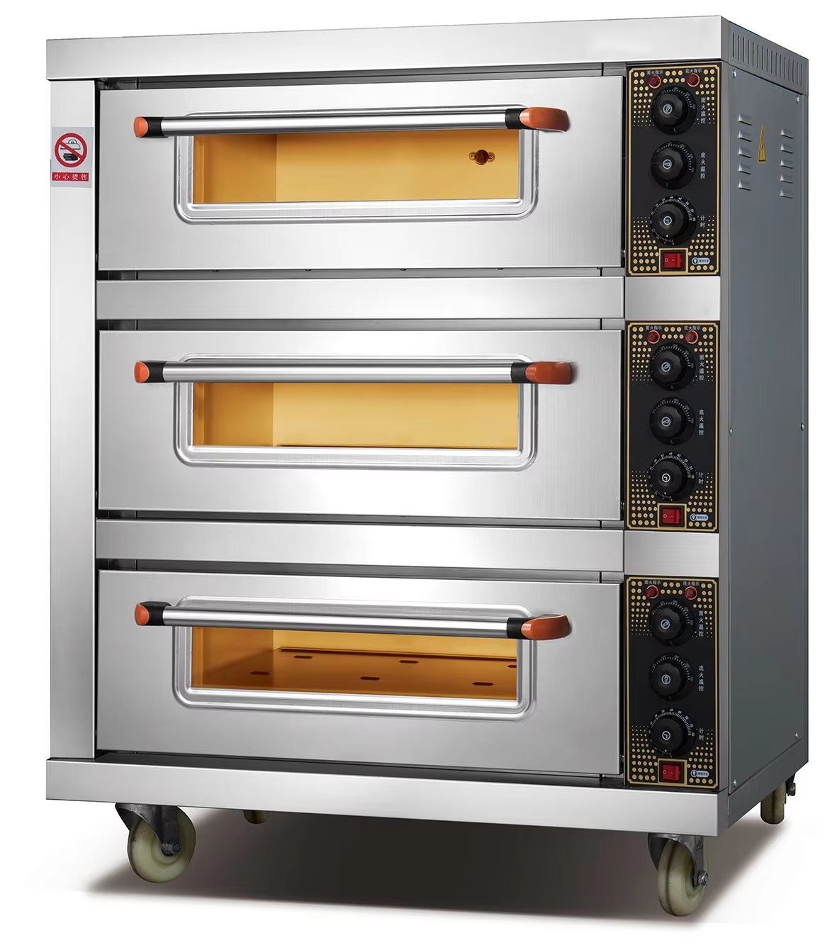 Industrial 2 deck 2 trays pizza baking oven double layer cake bakery equipment built-in ovens
