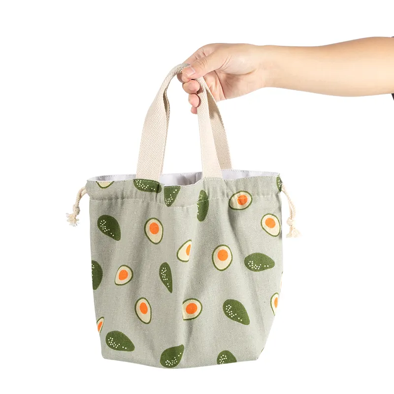 Avocado Print Small Shopping Bag Reusable Canvas Tote Bag Lunch Box Bag