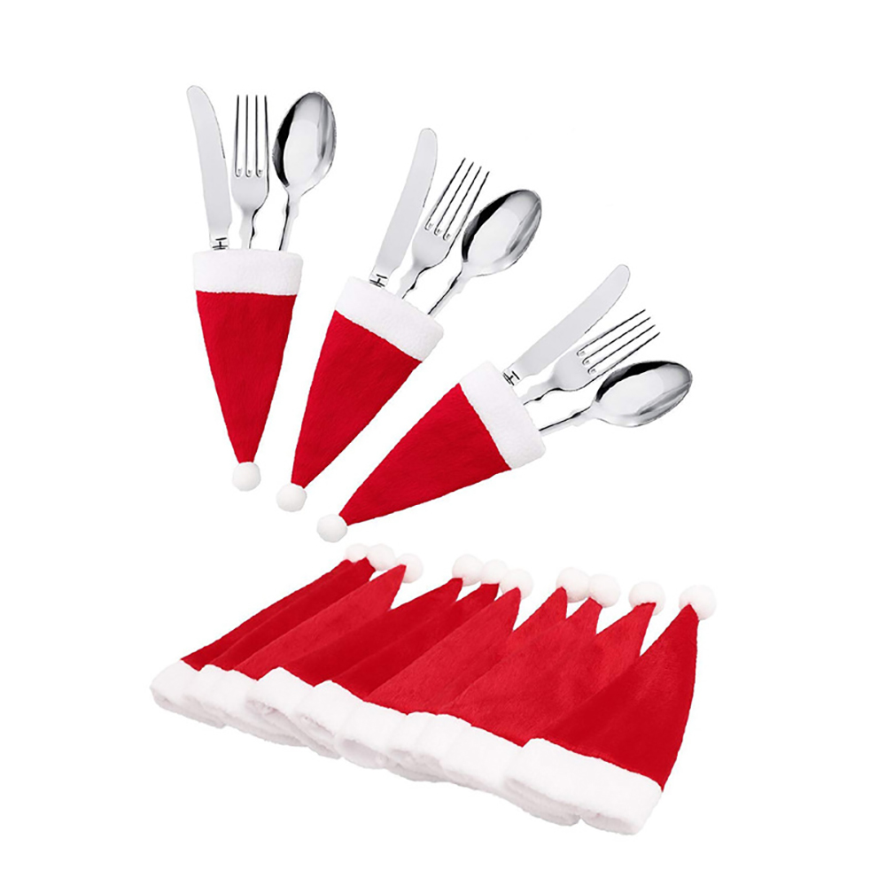 Hot Selling High Quality Multi-purpose Mini Red Christmas Cutlery Non-woven Fabrics Bag Halloween Cutlery Decoration Set H63