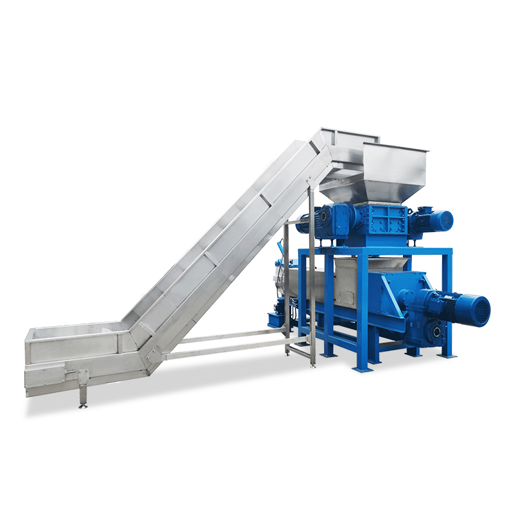 Coffee ground dewaterer screw press squeezing dewatering machine