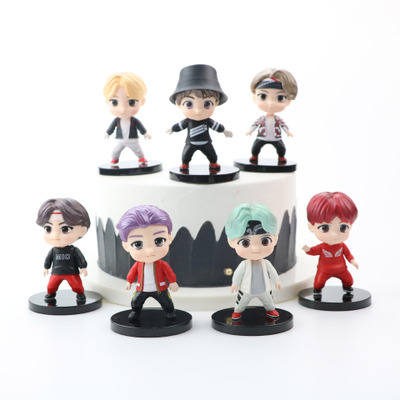 7 шт. Bangtan Boys figures BTS Tiny Tan Экшн фигурки кукла игрушка для детей подарки торт Топпер и украшение