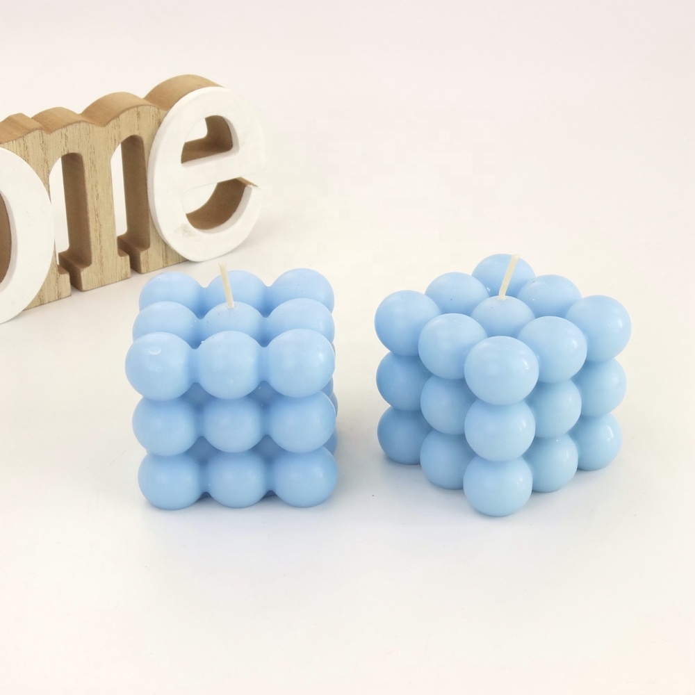 New Hot Amazon Selling Handmade Rubik's Cube Ball Blue Scent Candle Wax For Home Party