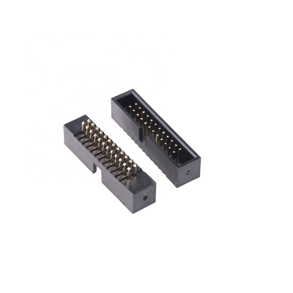 IDC Box Header 1.27 mm 24 Pin 2x12 Position male Pin dual row Straight Through Holes PCB Solder IDC Socket Mate 4 wall Shrouded