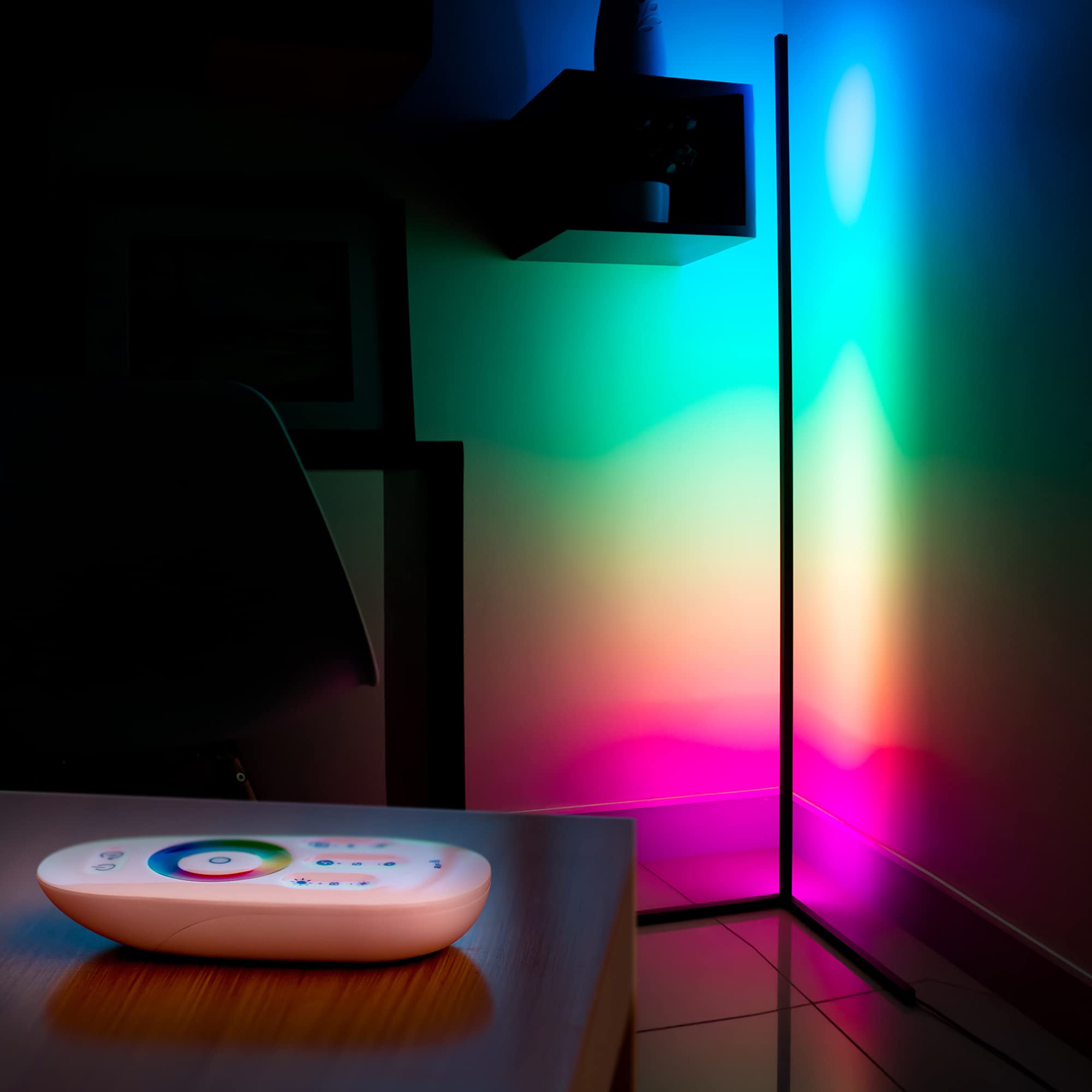 Remote Control Decorative Tripod Nordic Modern CCT Color Change Corner Led Rgb Floor Standing Lamp