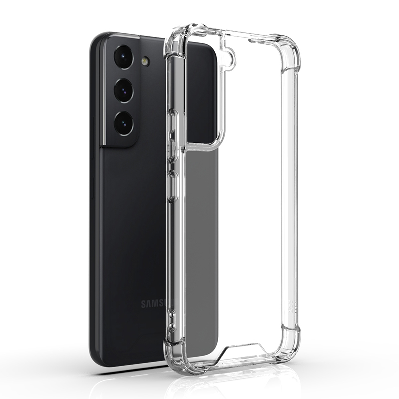 S22 Case, 1.5MM Crystal Clear Hard PC Back Cover Shock Absorption Corner Soft TPU Bumper Phone Case For Samsung Galaxy S22