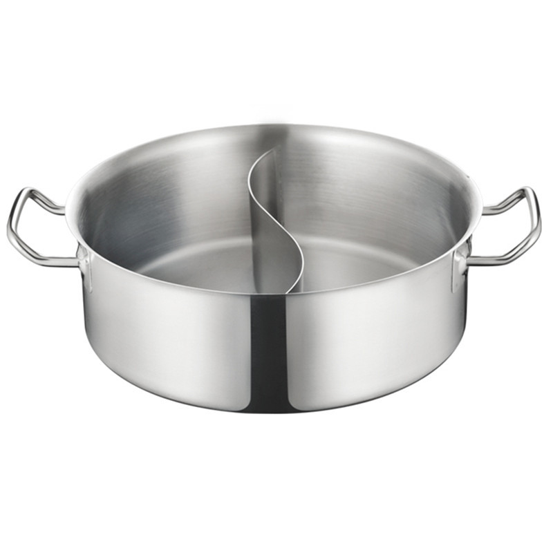 Thick Composite bottom two-flavor hot pot stainless steel two-flavor hot pot laser welding non-leaking soup induction cooker