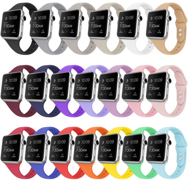 Wholesale Slim Soft Rubber Ladies Watch Band For Silicone Apple Watch Sports Strap 38 mm For Apple iwatch Band Sport Wrist Watch