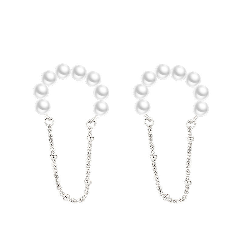 Most popular anti allergy pearl clip on earrings charming tassel earrings without hole
