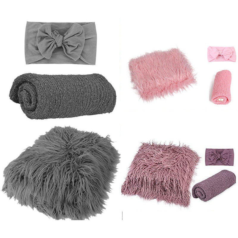 Ins Style Beautiful Hot Sale High Quality Comfortable Size 60*70 Baby Wrap Photo Blanket Cloth Prop Sets