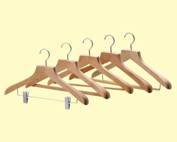 Luxury anti theft hotel room clothes suit metal wood hanger