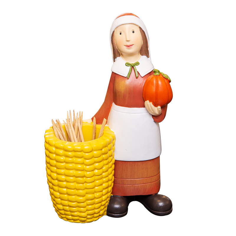 eco-friendly resin farmer kitchen decoration harvest day gifts ceramic toothpick holders