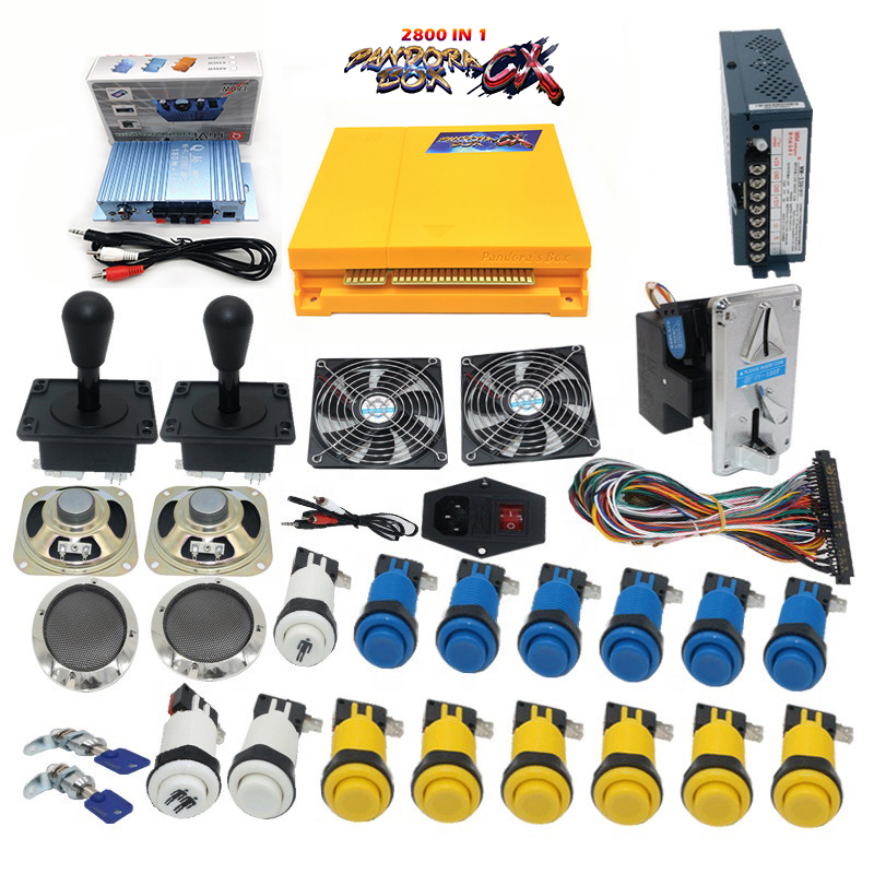 Комплект игровой консоли Pandora CX 2800, 2 игрока, 2800 в 1, с джойстиком и кнопками в стиле happ, версия Jamma, комплект Pandora
