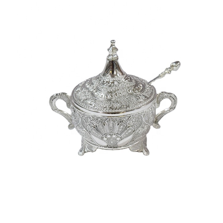 Islam religious utensils kitchenware dry fruit organic glass box sugar candy pot