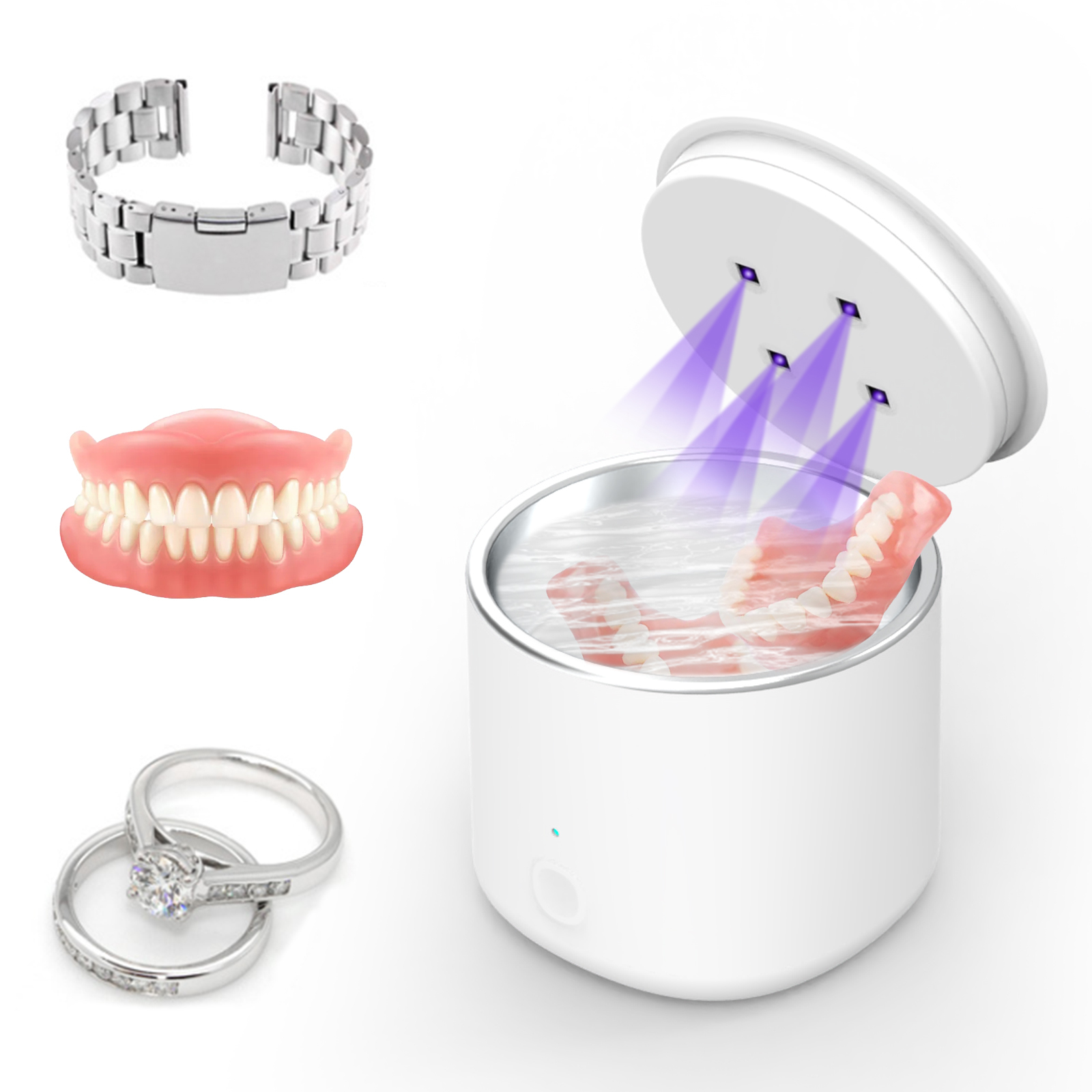 OEM Multifunctional Smart Digital Ultrasonic Cleaner for Jewellery Dentures Glasses Outdoor Household Electric clean glasses