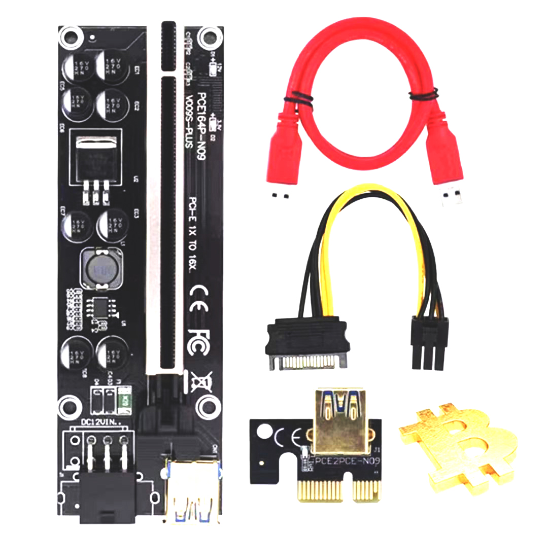 Virtual money digital money mining rig ethereum and bitcoin graphic riser -009S-plus
