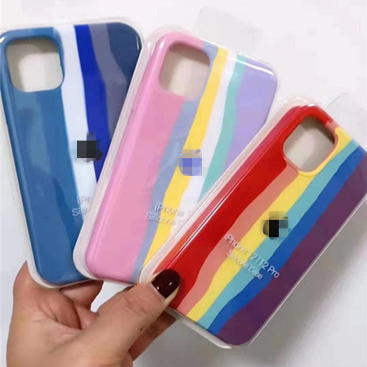Ударопрочный силиконовый резиновый чехол для iPhone 11 12 Promax Rainbow силиконовый чехол для телефона