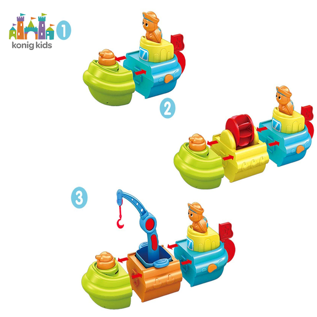 Konig Kids OEM/ODM Baby Bath Toys 7 PCs Wind Up Bath Boat Plastic Toy B