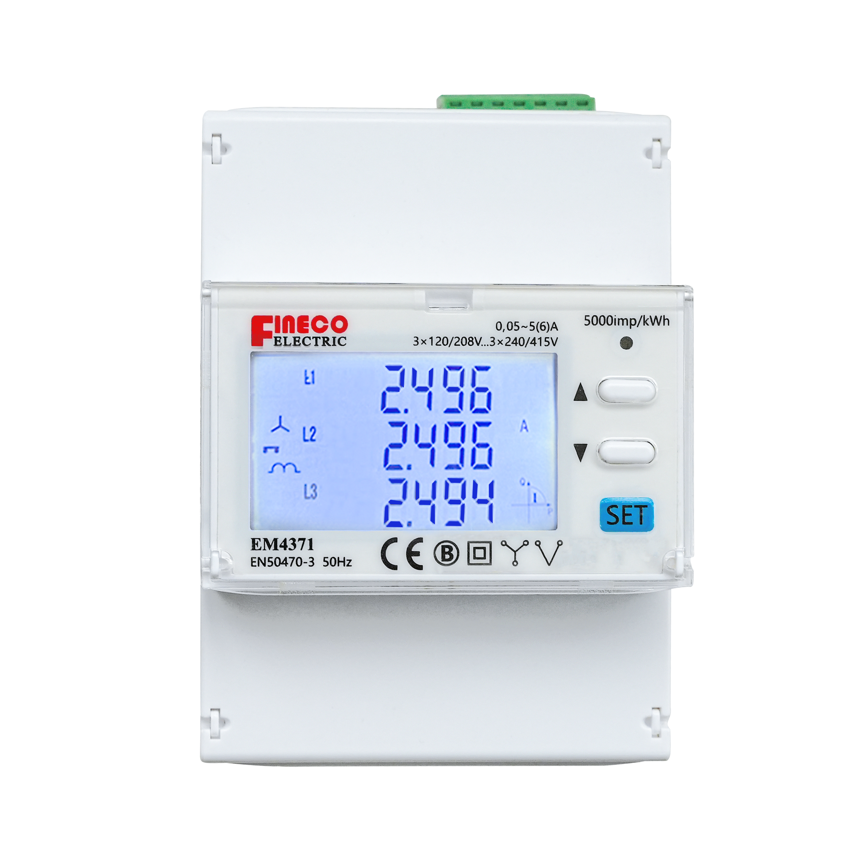 EM4371 CT 3*230/400 В 1,5 (6) 4 DIN модули EV зарядка Интеллектуальный счетчик энергии