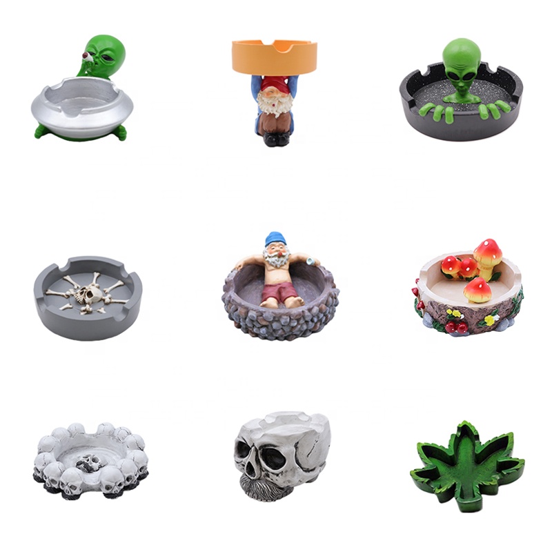 Wholesale custom logo resin ceramic funny cigar ashtray for hotel office and home multi shape luxury outdoor smoking ash tray