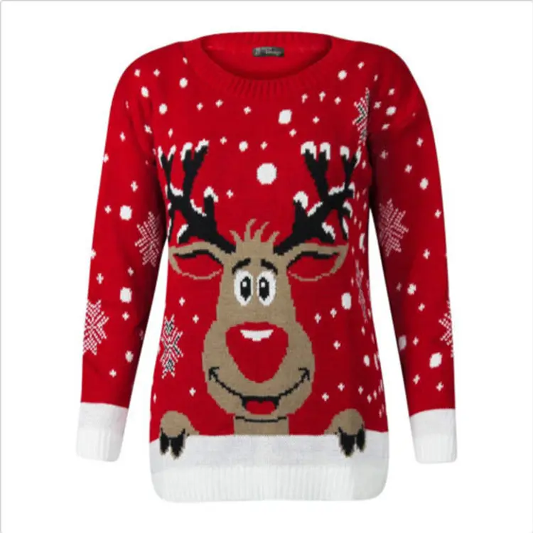 New Style 2021 Ugly Cute Christmas Family Knitted Crew Neck Pullover Custom Christmas Sweaters Jumpers