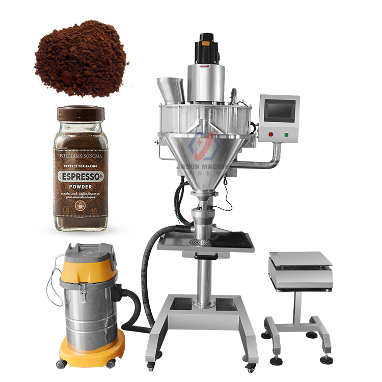 New design automatic manual instant coffee powder jar filling machine