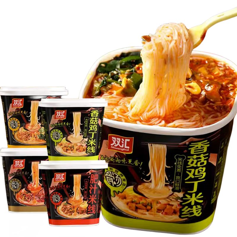 8 minutes Instant Rice Noodle China Famous Shuanghui Brand 4 Flavors 125g Non Fried Instant Rice Noodles