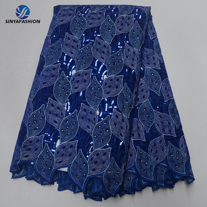 Sinya Organza Sequins Lace Fabric African Dress French Lace Fabric High Quality Cotton Lace