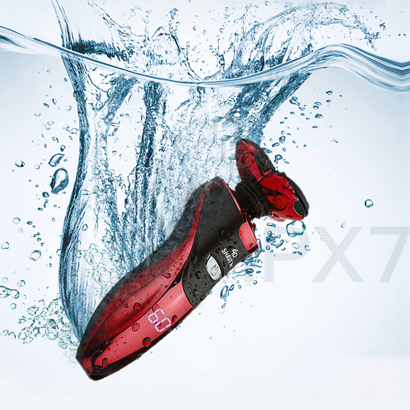 Smart multifunctional full washable electroplating electric men shaver with sideburn and nose hair trimmer and cleansing brush