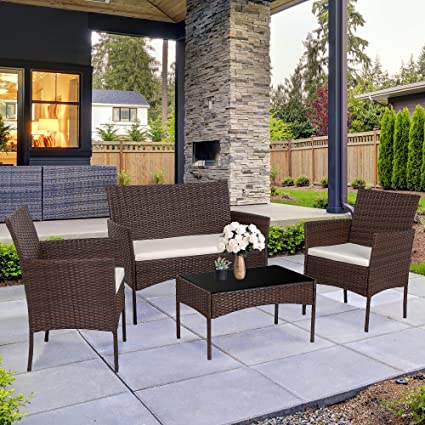 Rattan furniture Waterproof easy to clean rattan chairs and table environmental protection