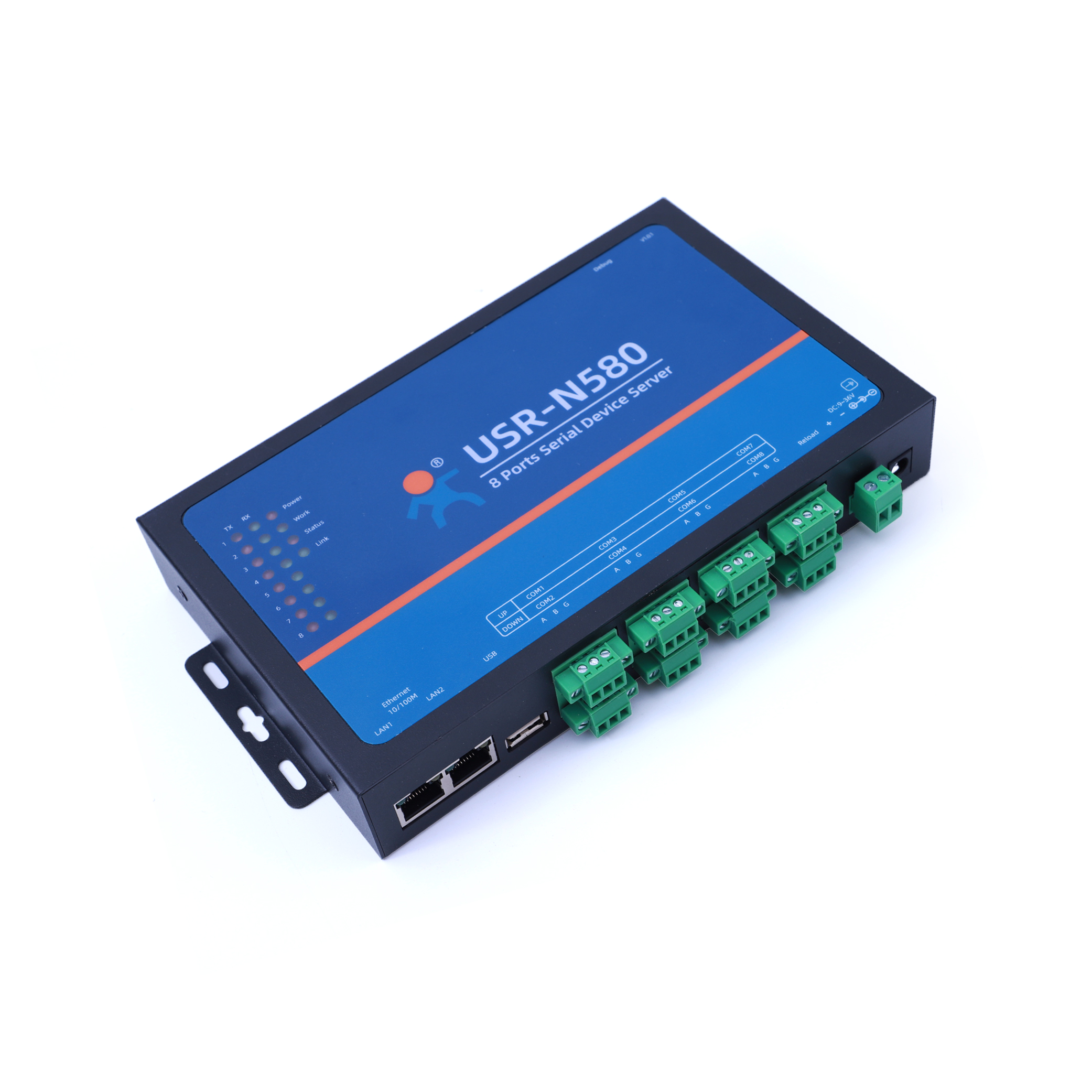 USR-N580 8 RS485 порта серийный для Ethernet конвертер с 2 RJ45 порты
