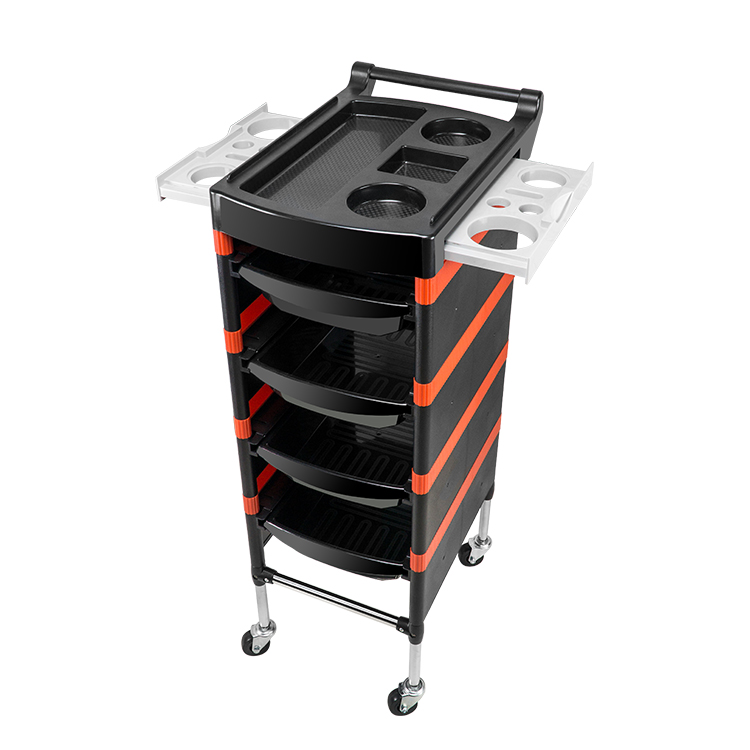 Beauty Storage Trolley Hair Salon Beauty Salon Tool Cart Salon Hair Dyed Perm Special Roller Wheel Trolley Black