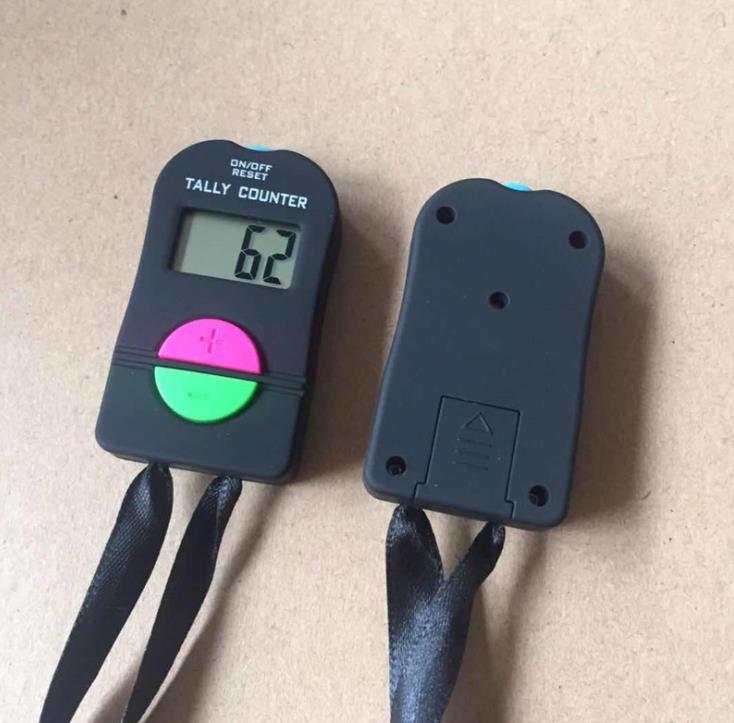 200pcs Digital Hand Tally Golf Counter Electronic Manual Clicker Gym Security Running Clicker Up Down Neck Strap DH5487