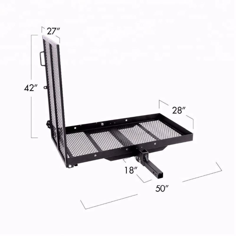 Hitch Mounted Car Hitch Mount Folding Cargo Carrier Basket