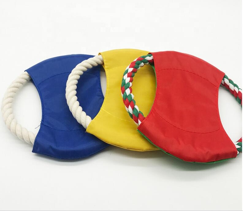 Outdoor Training Toy for Teddy Golden Retriever Pet Dog Canvas Flying Disk Durable Dog Toy Nylon Cloth Cotton Rope