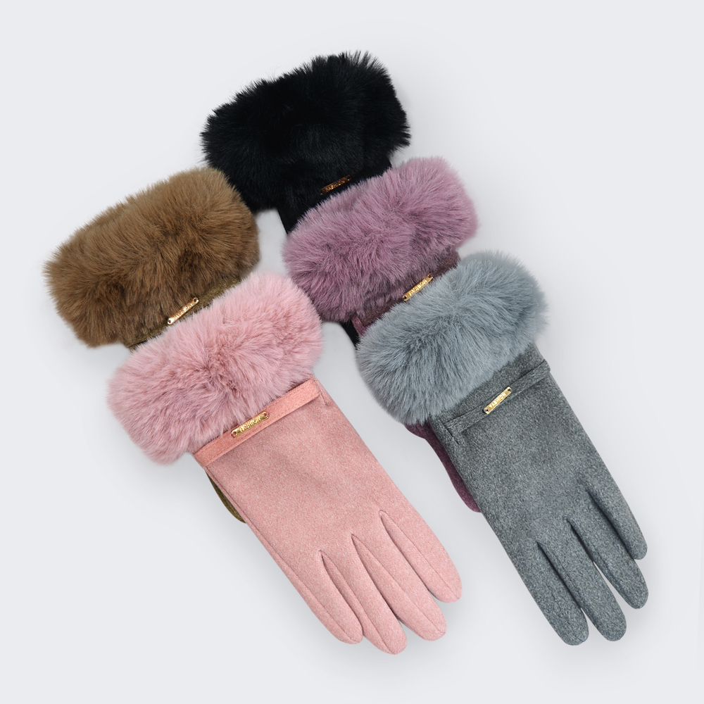 Wholesale Touch Screen Luxury Decoration Fashion Gloves Hot Sale Autumn Woman Fashion Velvet Outdoor Winter Gloves