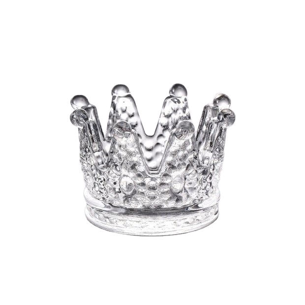 Beautiful Decorating Ashtray Jewel Jar Hanging Tea Light Flower Shaped Crown Glass Crystal Candle Holder