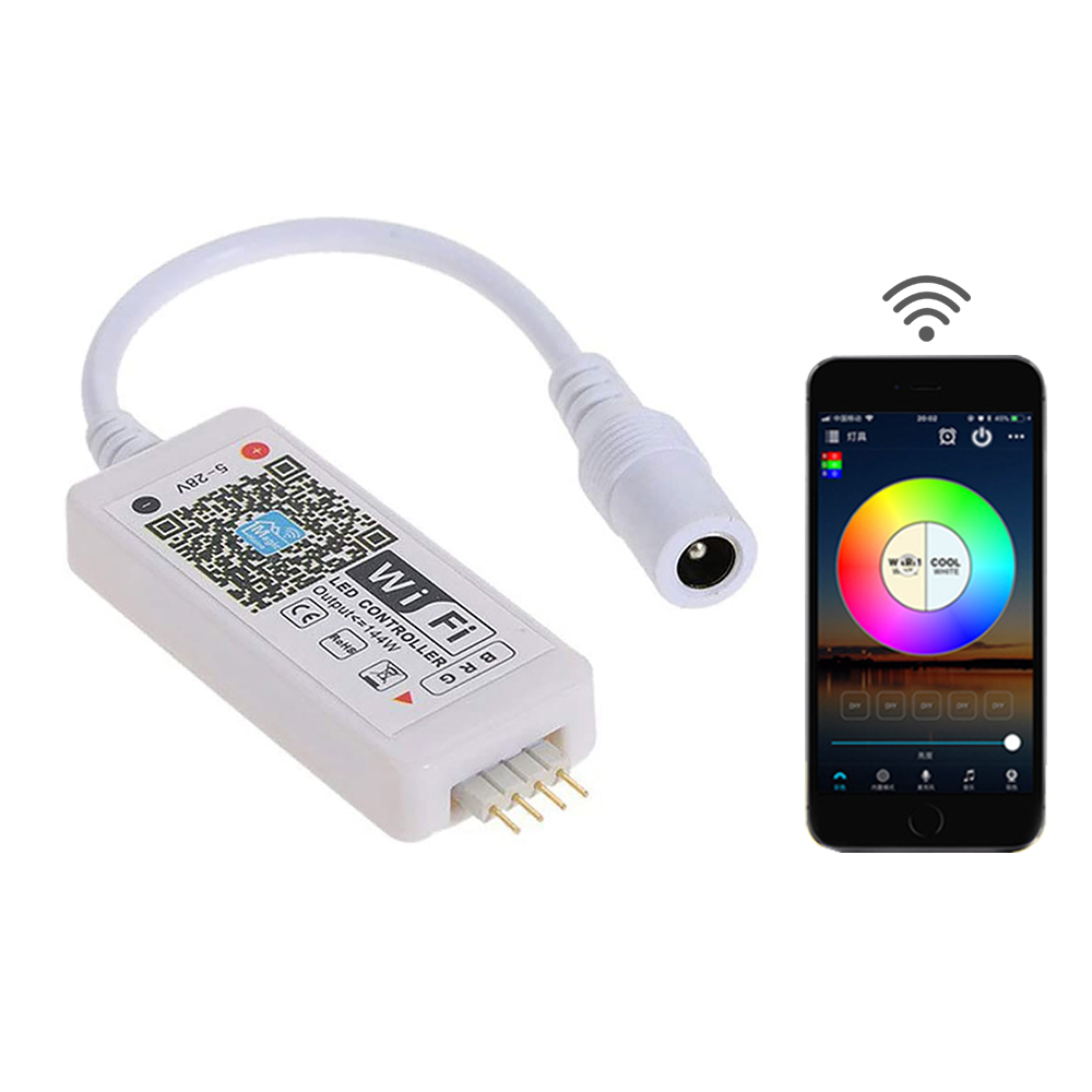 Светодиодный Wifi контроллер RGB Светодиодная лента Голосовое управление от Alexa и Google Home WIFI беспроводной умный rgb LED контроль