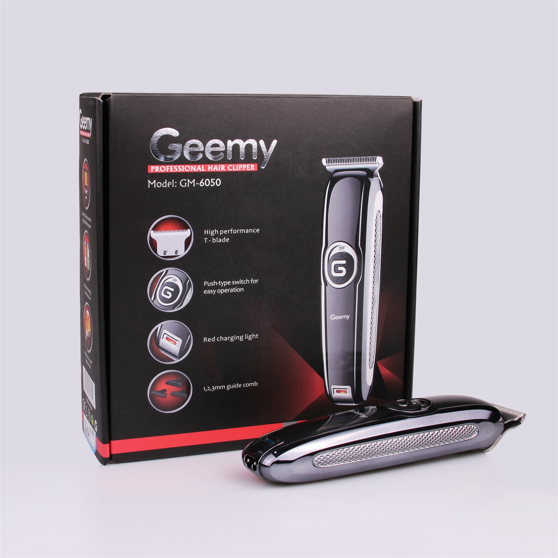 Оригинальная GEEMY GM6050 профессиональная электрическая машинка для стрижки волос Беспроводная перезаряжаемая Триммер для волос