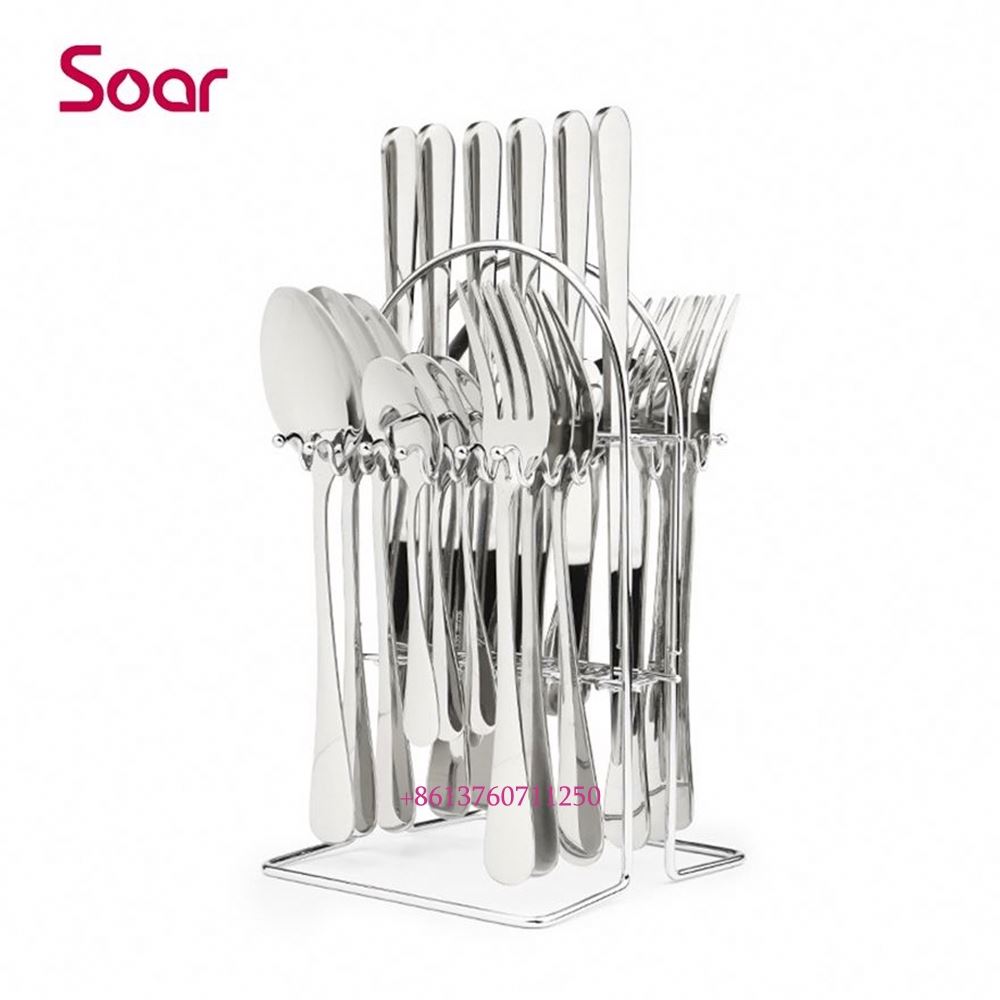 24 Pieces Gift Box Gold Silver Hotel Western-Style Tableware Stainless Steel 410 Knife, Fork, Spoon Set Giftways