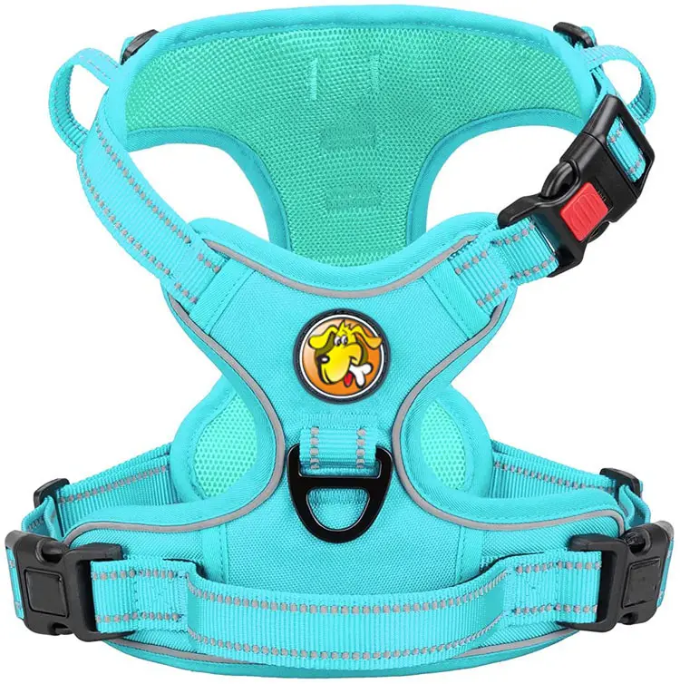 Promotional price Soft Mesh Breathable Adjustable No Pull fabric dog harness vest reflective