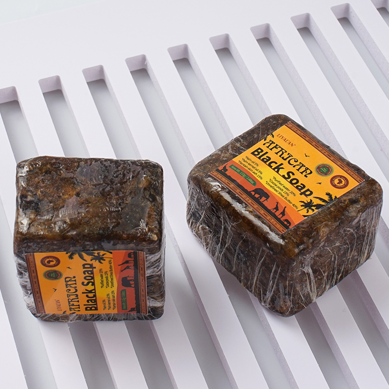 Частная торговая марка, чистые натуральные веганские очищающие кожу, отбеливающие ванны, органическое необработанное Африканское черное мыло ручной работы