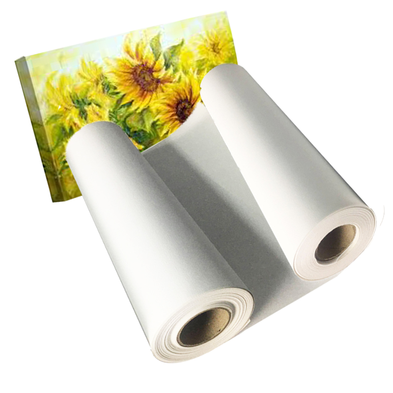 Glossy Digital Printing Inkjet Polyester Canvas Roll 260gsm With White Back