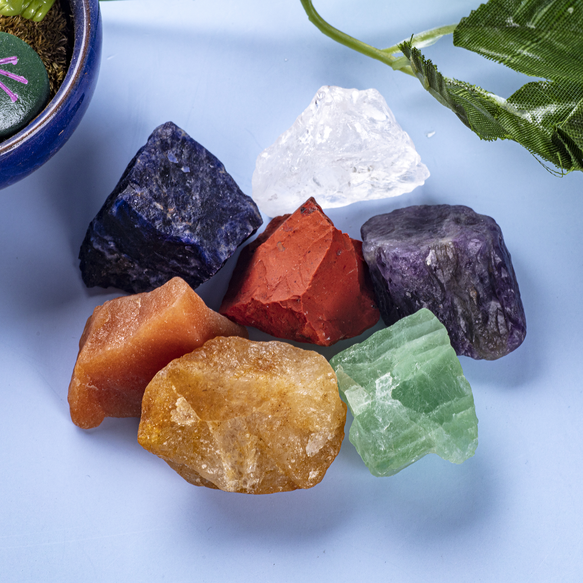 Natural Chakra Healing Crystal Stone Craft Crystal 7Chakra Set Semi-Precious Stone Tumbled Stone Gemstone for Energy Meditation