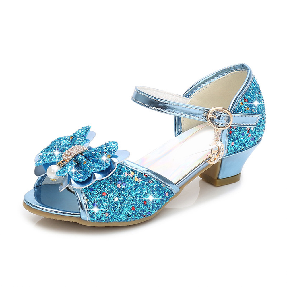 Superstarer 2021 new fantasy girls high heels children princess sandals bow children's crystal heel shoes