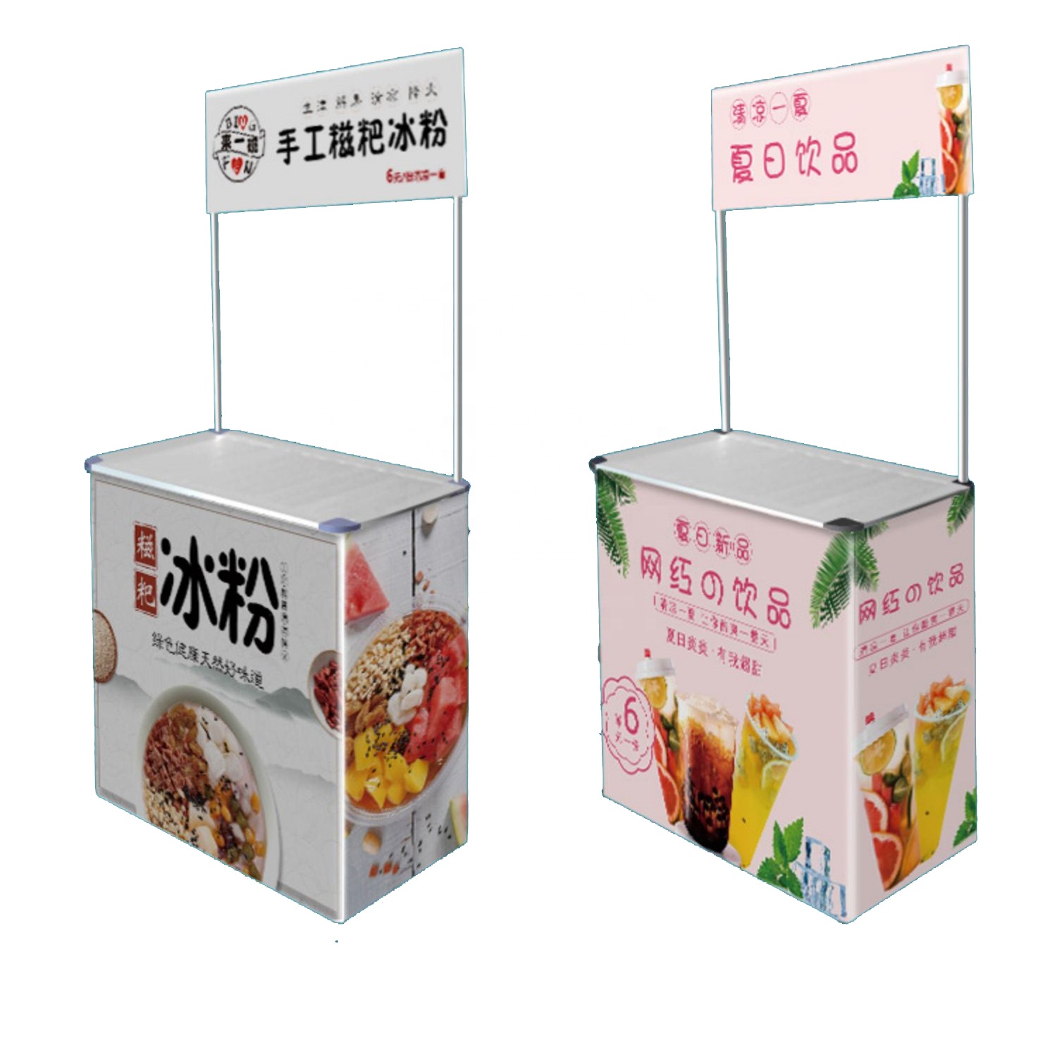 Foldable Display Pop up Counter Aluminum Folding Advertising Display Promotion Table