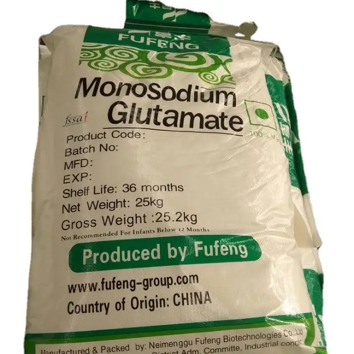MSG 60%/70%/80%/90%/99% pure mono sodium glutamate Chinese salt packing 25kg mesh size 20 -120 30 40 60 80 90 100 120 mesh